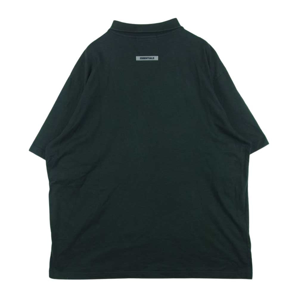 FEAR OF GOD フィアオブゴッド ESSENTIALS エッセンシャルズ 半袖 ポロシャツ コットン 緑がかった黒 L【中古】
