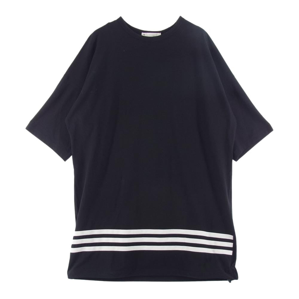Yohji Yamamoto ヨウジヤマモト Y-3 ワイスリー HG6089 M CH1 OVERSIZED SS TEE STRIPES ストライプ Tシャツ ブラック系 S【中古】