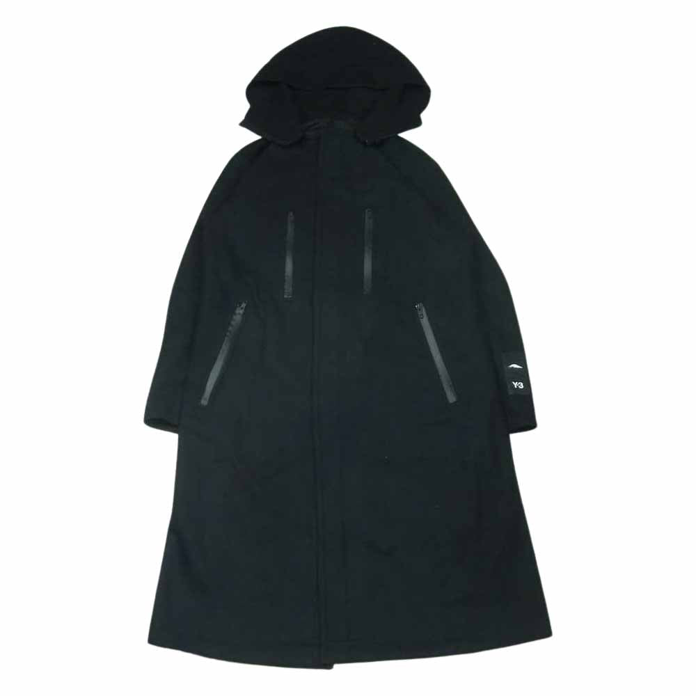 Yohji Yamamoto ヨウジヤマモト Y-3 ワイスリー GK4803 WOOL MELTON DUFFLE COAT ウール メルトン ダッフル コート ブラック系 XS【中古】