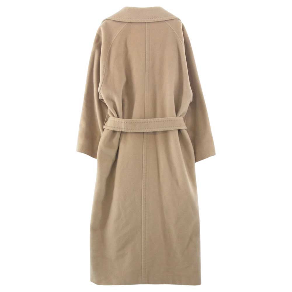 MAX MARA マックスマーラ イタリア製 白タグ カシミヤ混 ヴァージン ダブルブレスト ウール ベルテッド コート ベージュ ベージュ系 36【中古】