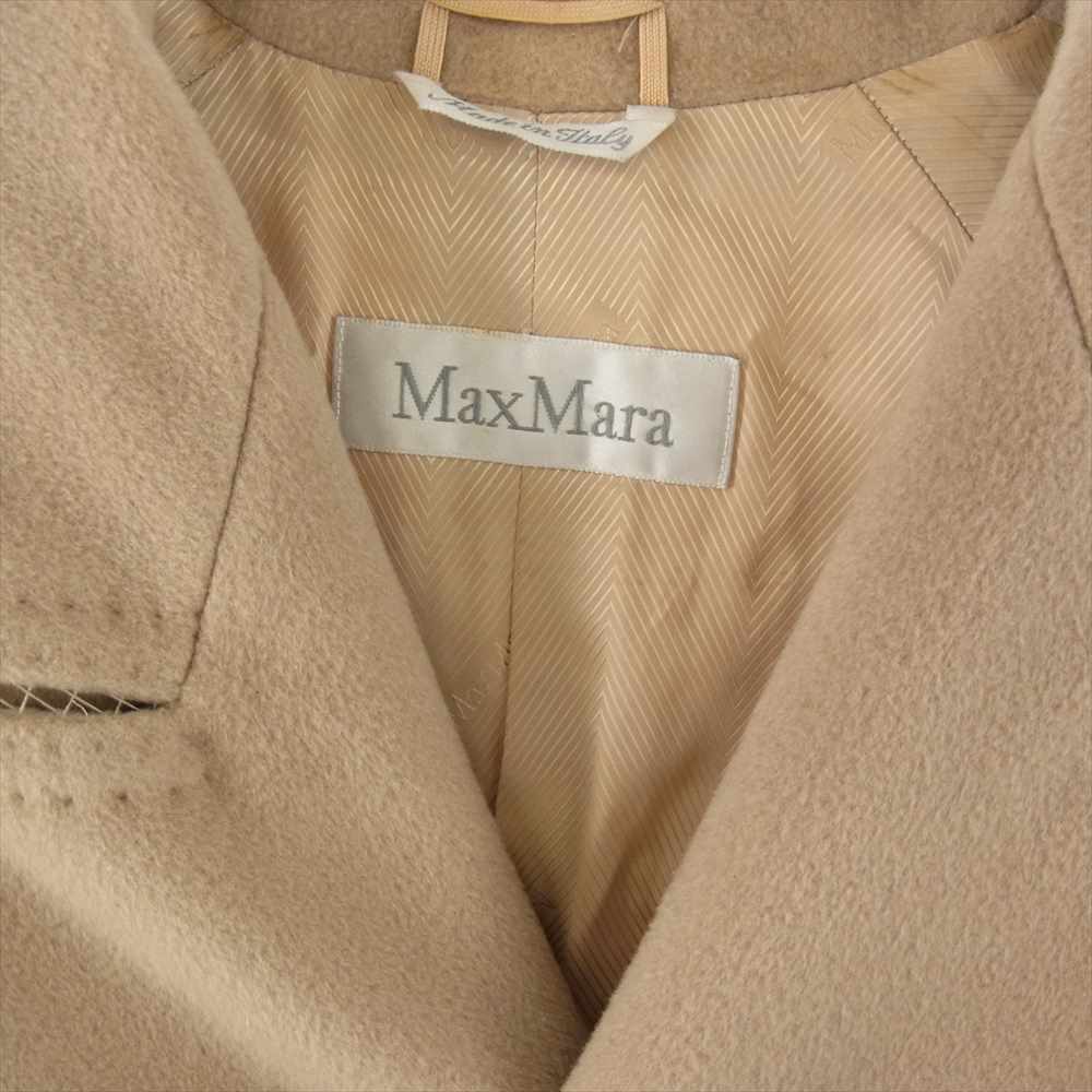 MAX MARA マックスマーラ イタリア製 白タグ カシミヤ混 ヴァージン ダブルブレスト ウール ベルテッド コート ベージュ ベージュ系 36【中古】