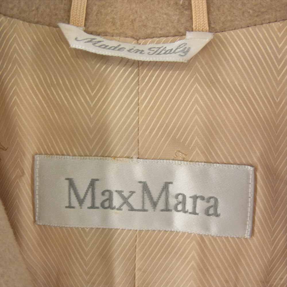 MAX MARA マックスマーラ イタリア製 白タグ カシミヤ混 ヴァージン ダブルブレスト ウール ベルテッド コート ベージュ ベージュ系 36【中古】