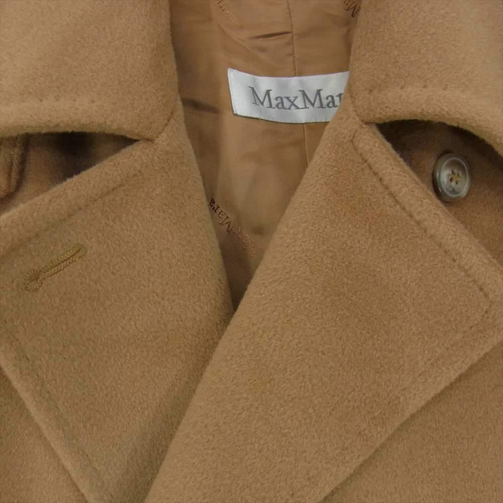 MAX MARA マックスマーラ イタリア製 白タグ カシミヤ混 ヴァージン ダブルブレスト ウール コート キャメル ベージュ系 38【中古】