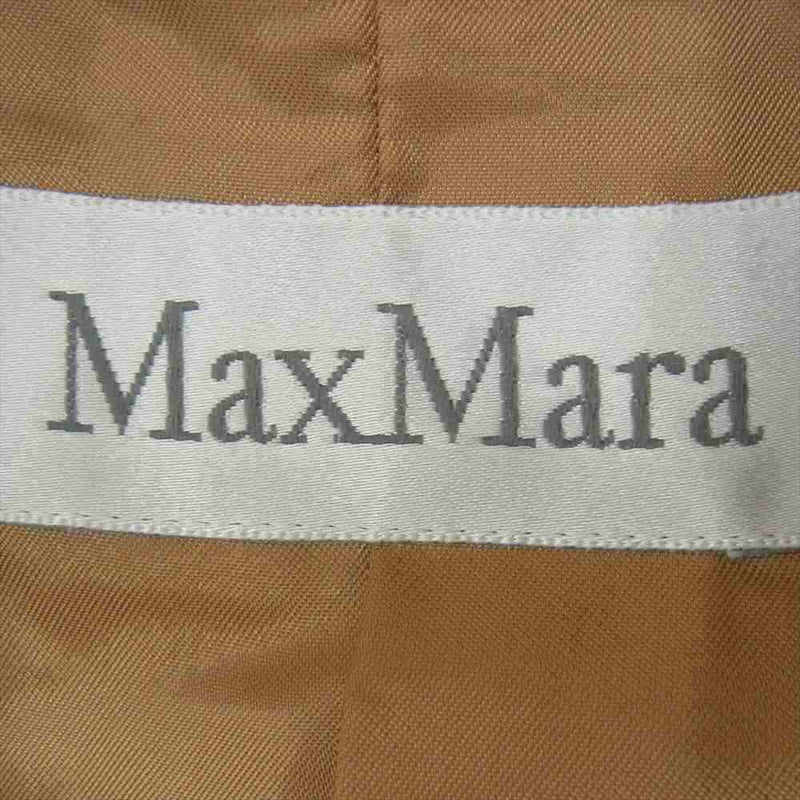 MAX MARA マックスマーラ イタリア製 白タグ カシミヤ混 ヴァージン ダブルブレスト ウール コート キャメル ベージュ系 38【中古】