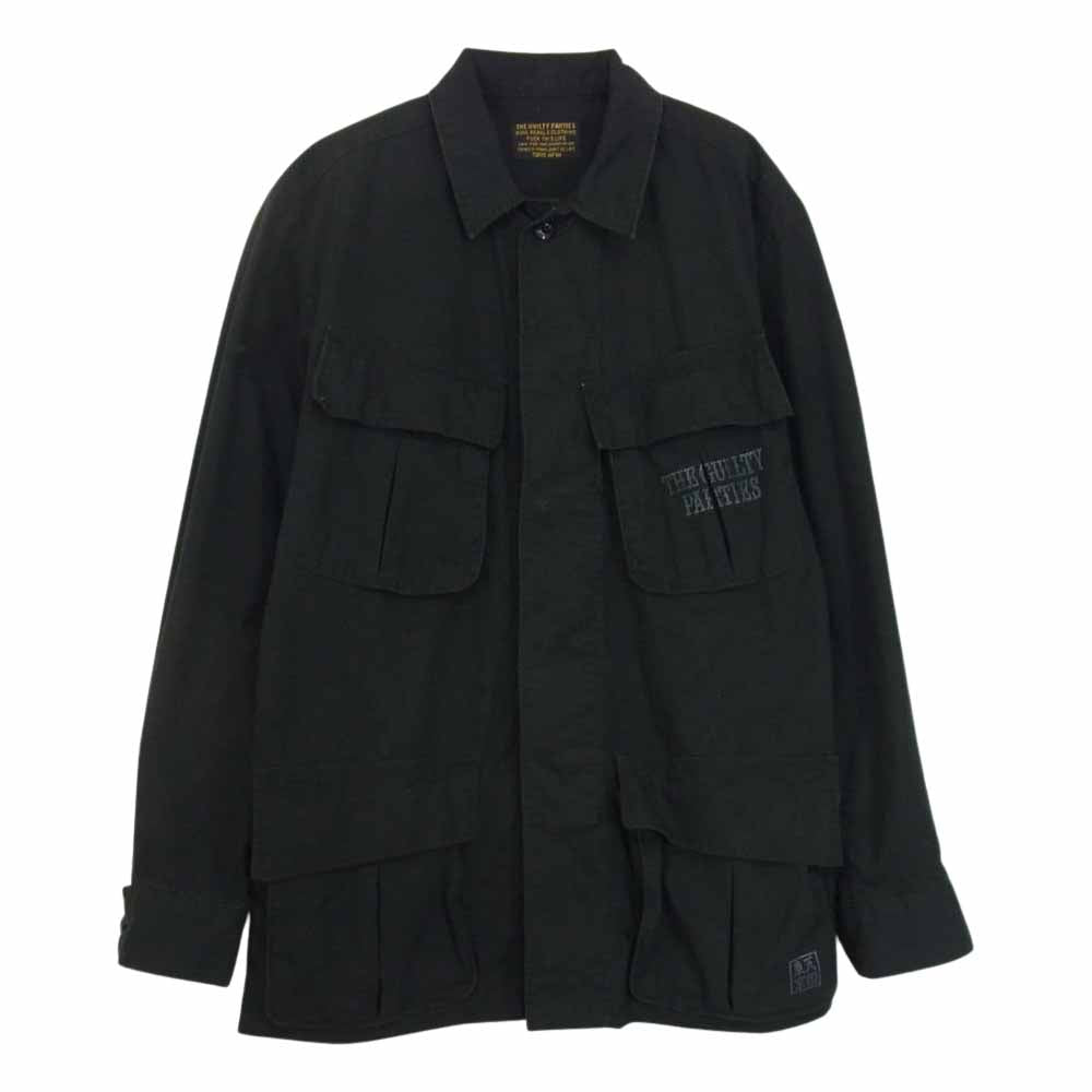 WACKO MARIA ワコマリア FATIGUE JACKET GUILTY PARTIES  加工 バックプリント ファティーグ ミリタリー ジャケット ブラック系 L【中古】