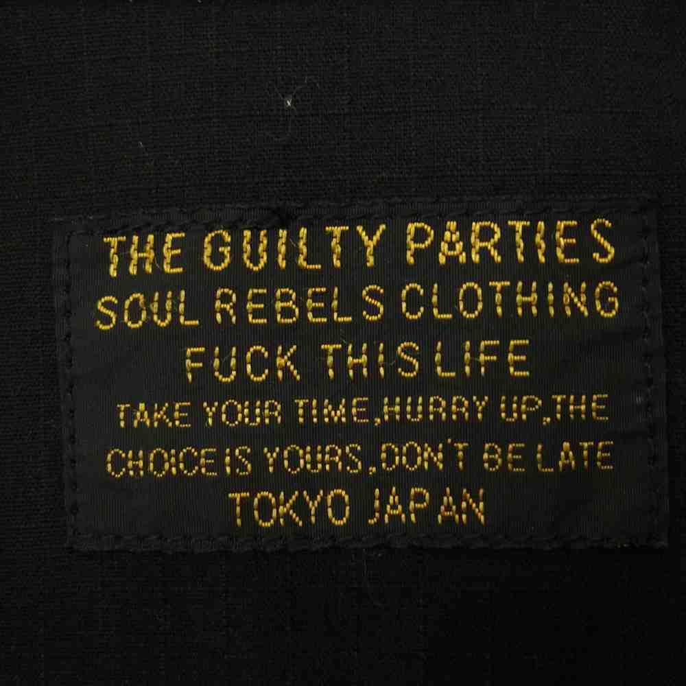 WACKO MARIA ワコマリア FATIGUE JACKET GUILTY PARTIES  加工 バックプリント ファティーグ ミリタリー ジャケット ブラック系 L【中古】