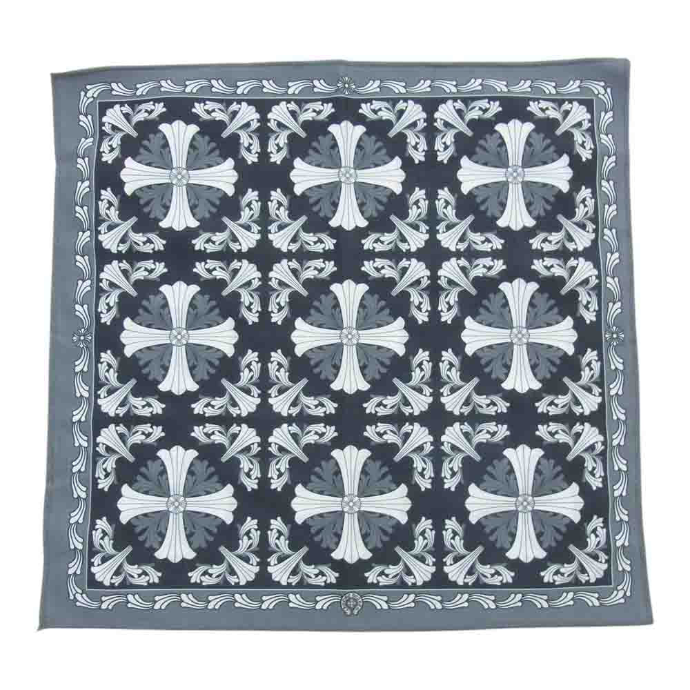 CHROME HEARTS クロムハーツ（原本無） アイウェアクロス メガネ拭き 眼鏡拭き ハンカチ グレー系 ブラック系【美品】【中古】