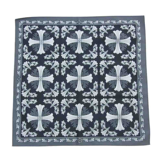 CHROME HEARTS クロムハーツ（原本無） アイウェアクロス メガネ拭き 眼鏡拭き ハンカチ グレー系 ブラック系【美品】【中古】