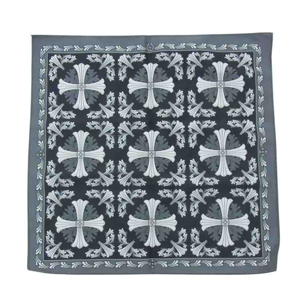 CHROME HEARTS クロムハーツ（原本無） アイウェアクロス メガネ拭き 眼鏡拭き ハンカチ グレー系 ブラック系【美品】【中古】
