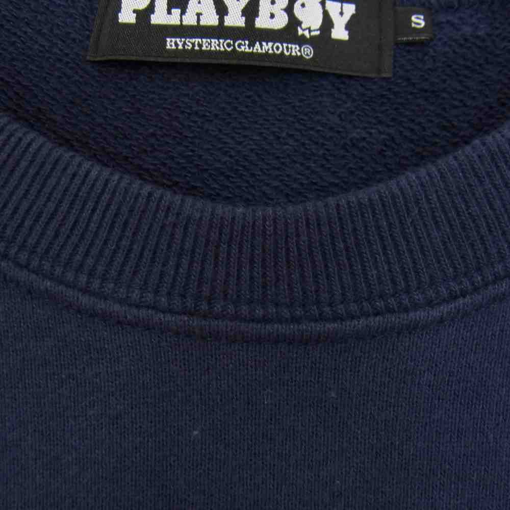 HYSTERIC GLAMOUR ヒステリックグラマー 1263CS01 PLAYBOY  JUNKIE SWEAT プレイボーイ ジャンキー スウェット インディゴブルー系 S【中古】