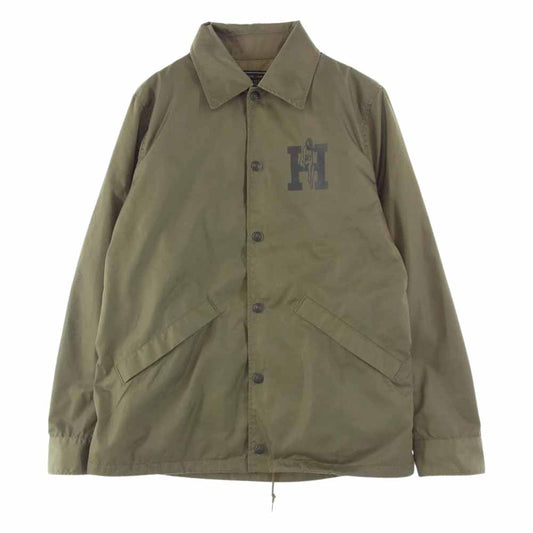 HYSTERIC GLAMOUR ヒステリックグラマー 0263AB05  I WISH I COULD MEET ELVIS COACH JACKET Hロゴ ガールプリント コーチ ジャケット カーキ系 S【美品】【中古】
