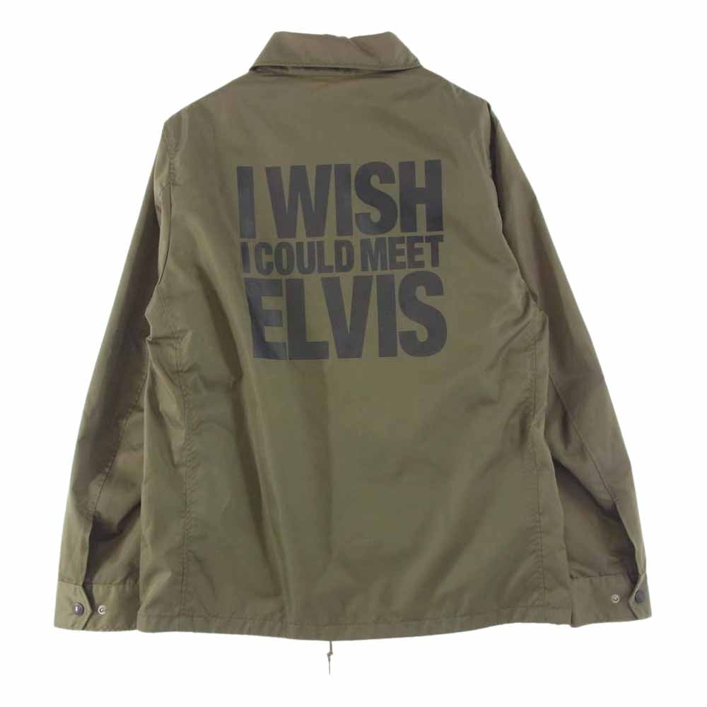 HYSTERIC GLAMOUR ヒステリックグラマー 0263AB05  I WISH I COULD MEET ELVIS COACH JACKET Hロゴ ガールプリント コーチ ジャケット カーキ系 S【美品】【中古】