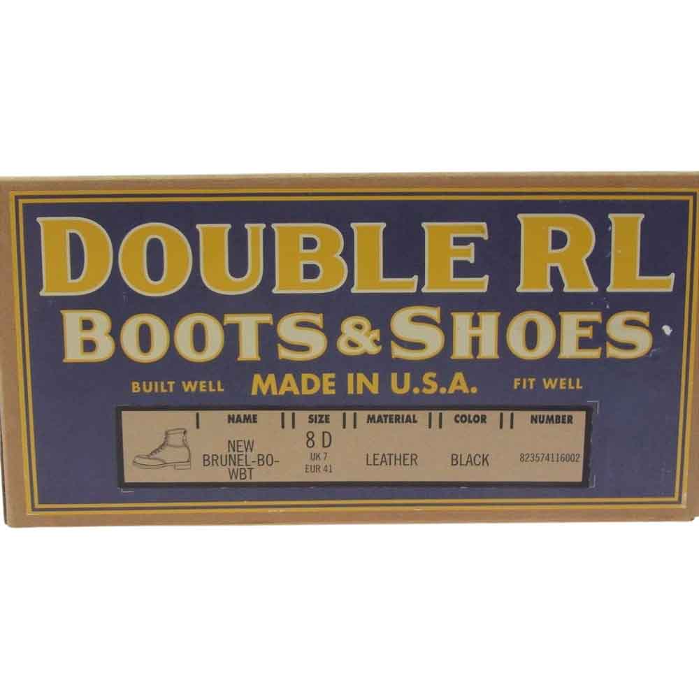 RRL ダブルアールエル 823574116002 USA製 茶芯 NEW BRUNEL モックトゥ ブーツ ブラック系 8D【新古品】【未使用】【中古】
