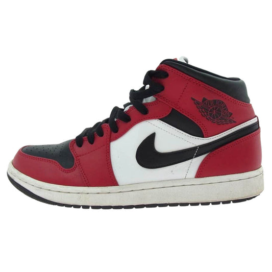 NIKE ナイキ 554724-069 AIR JORDAN 1 MID エア ジョーダン 1 ミッド ブラック ジムレッド スニーカー レッド系 27.5cm【中古】