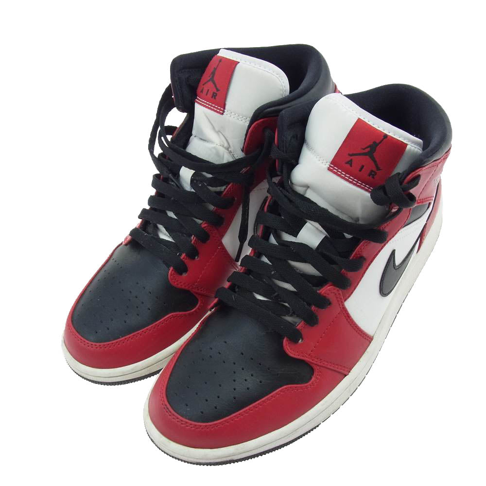 NIKE ナイキ 554724-069 AIR JORDAN 1 MID エア ジョーダン 1 ミッド ブラック ジムレッド スニーカー レッド系 27.5cm【中古】