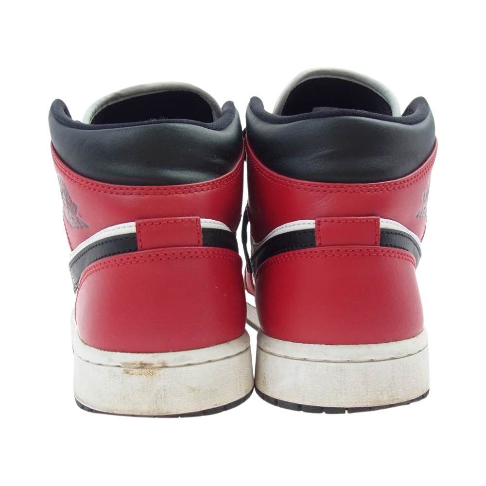 NIKE ナイキ 554724-069 AIR JORDAN 1 MID エア ジョーダン 1 ミッド ブラック ジムレッド スニーカー レッド系 27.5cm【中古】