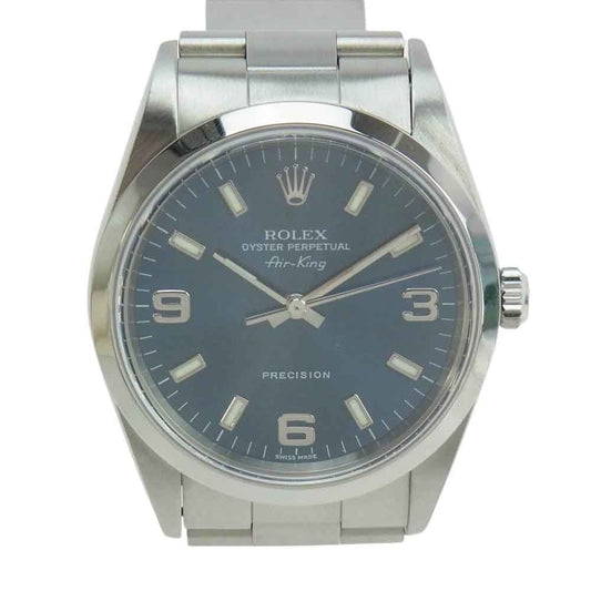 ROLEX ロレックス 【OH済】14000Ｍ K番 エアキング ブルーダイヤル SS 自動巻 オートマ【美品】【中古】