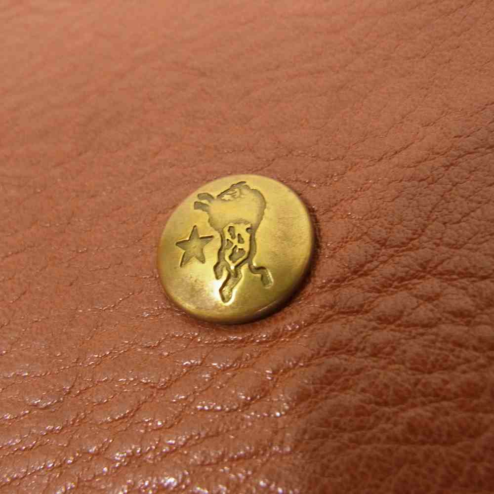IL BISONTE イルビゾンテ フラップ レザー ショルダーバッグ ブラウン系【中古】