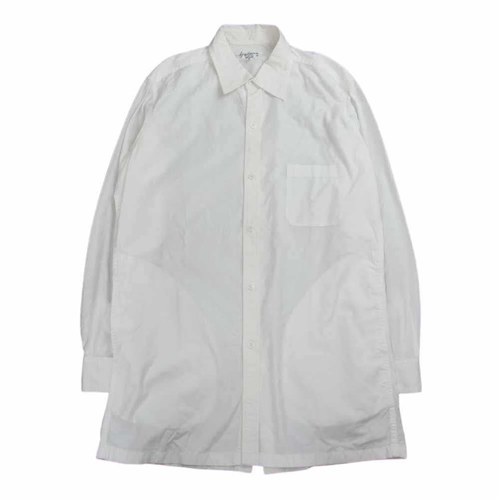 Yohji Yamamoto POUR HOMME ヨウジヤマモトプールオム 19AW HC-B03-001 Back Open Shirt バックオープン サイドポケット ロング シャツ ホワイト系 2【中古】