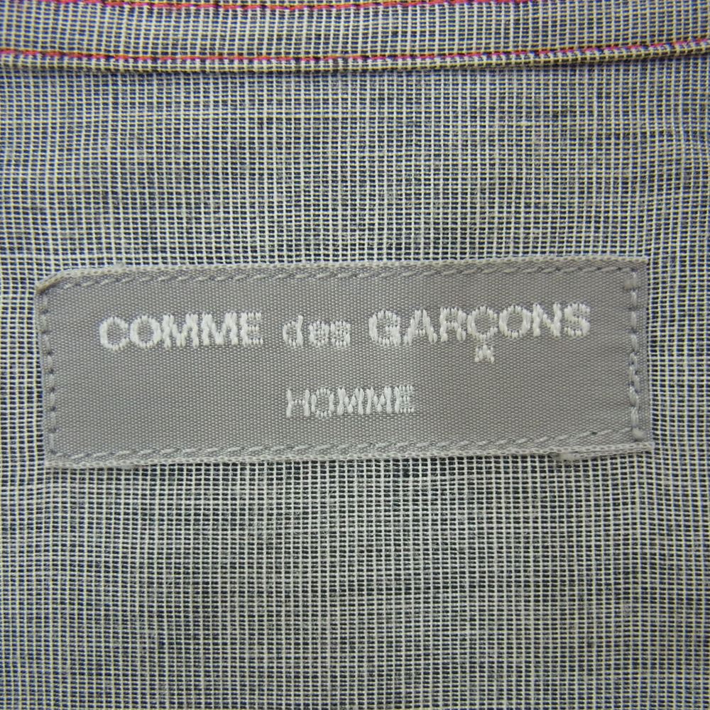 COMME des GARCONS HOMME コムデギャルソンオム 田中オム ヴィンテージ アーカイブ AD2001 HE-B062 スプリットロゴ 長袖 シャツ グレー系【美品】【中古】