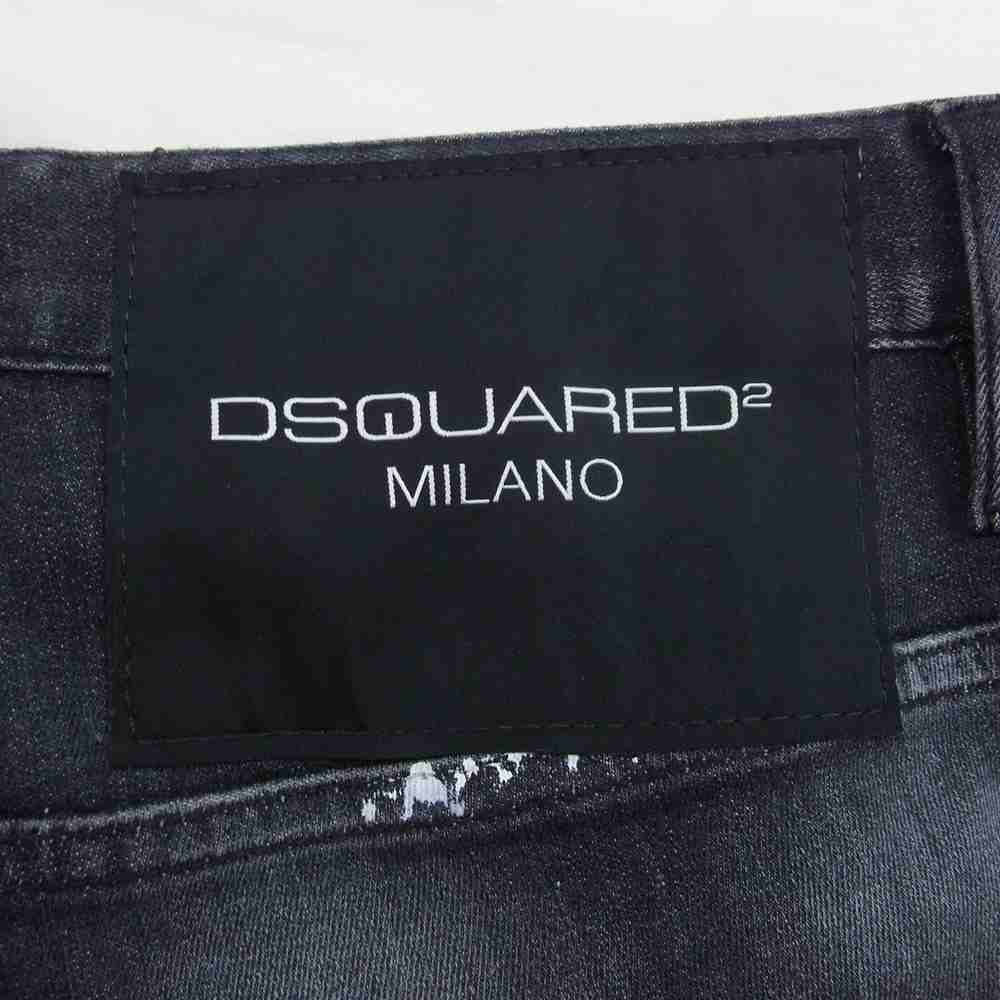 DSQUARED2 ディースクエアード 21AW S74LB0997 S30503 国内正規品 SKATER JEAN USED ダメージ加工 ペイント加工 スケーター ジーンズ ブラック系 44【中古】