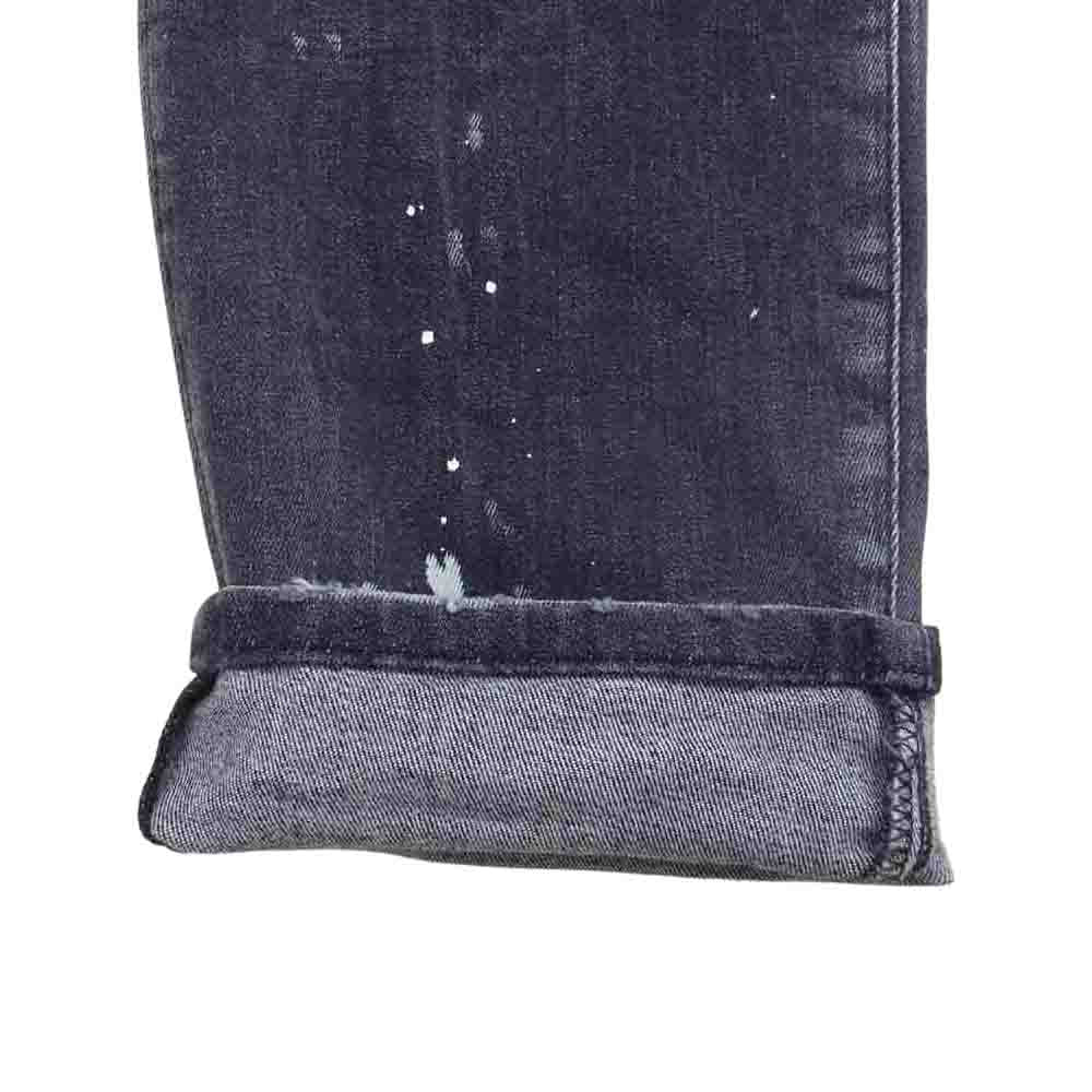 DSQUARED2 ディースクエアード 21AW S74LB0997 S30503 国内正規品 SKATER JEAN USED ダメージ加工 ペイント加工 スケーター ジーンズ ブラック系 44【中古】