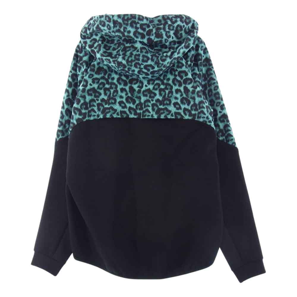 F.C.R.B. エフシーアールビー FCRB-220041 VENTILATION HOODIE ベンチレーション フーディー レオパード ジップ パーカー ブラック系 ライトブルーグリーン系 L【美品】【中古】