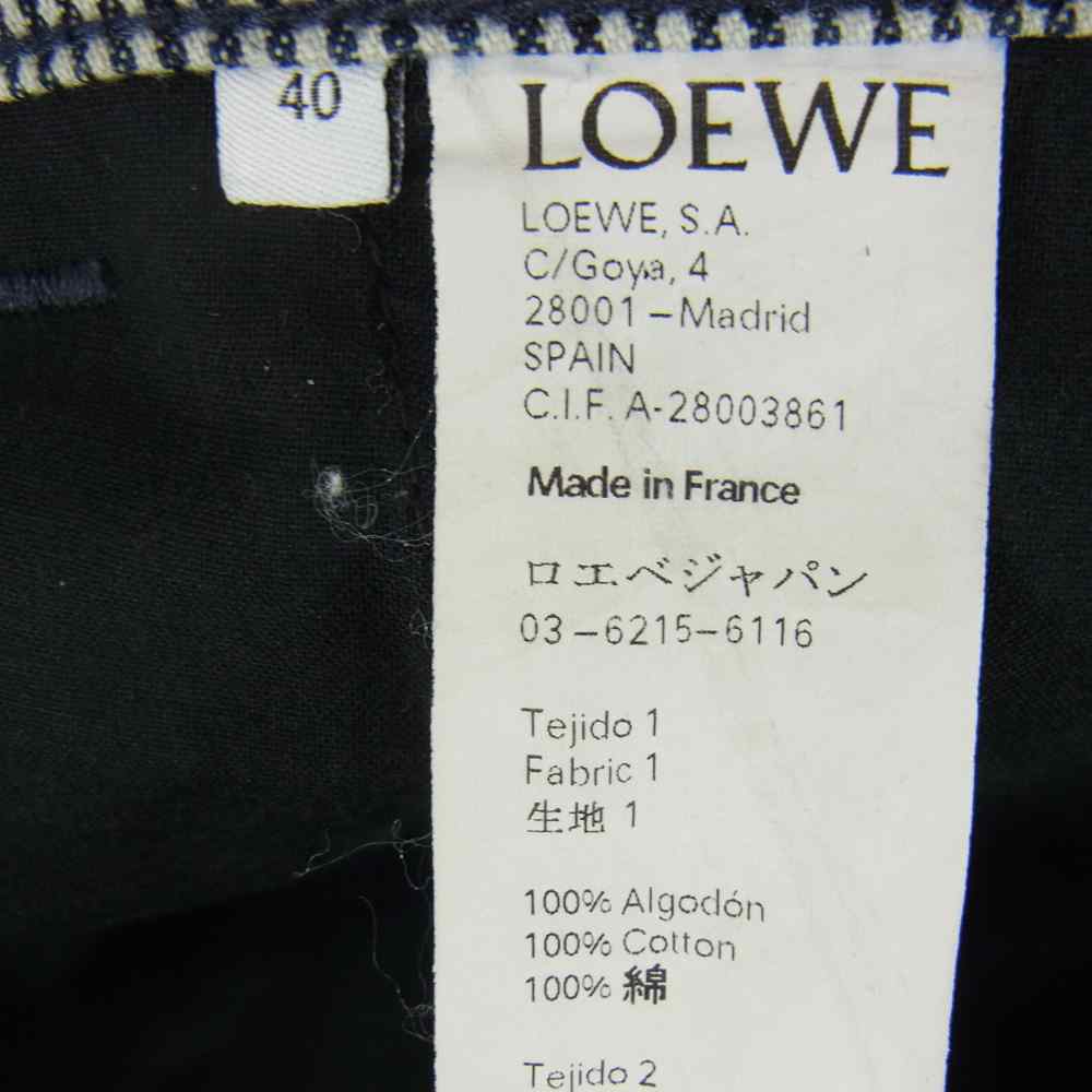 LOEWE ロエベ A-28003861 国内正規品 ヒッコリー切替 フィッシャーマン デニム パンツ インディゴブルー系 40【中古】