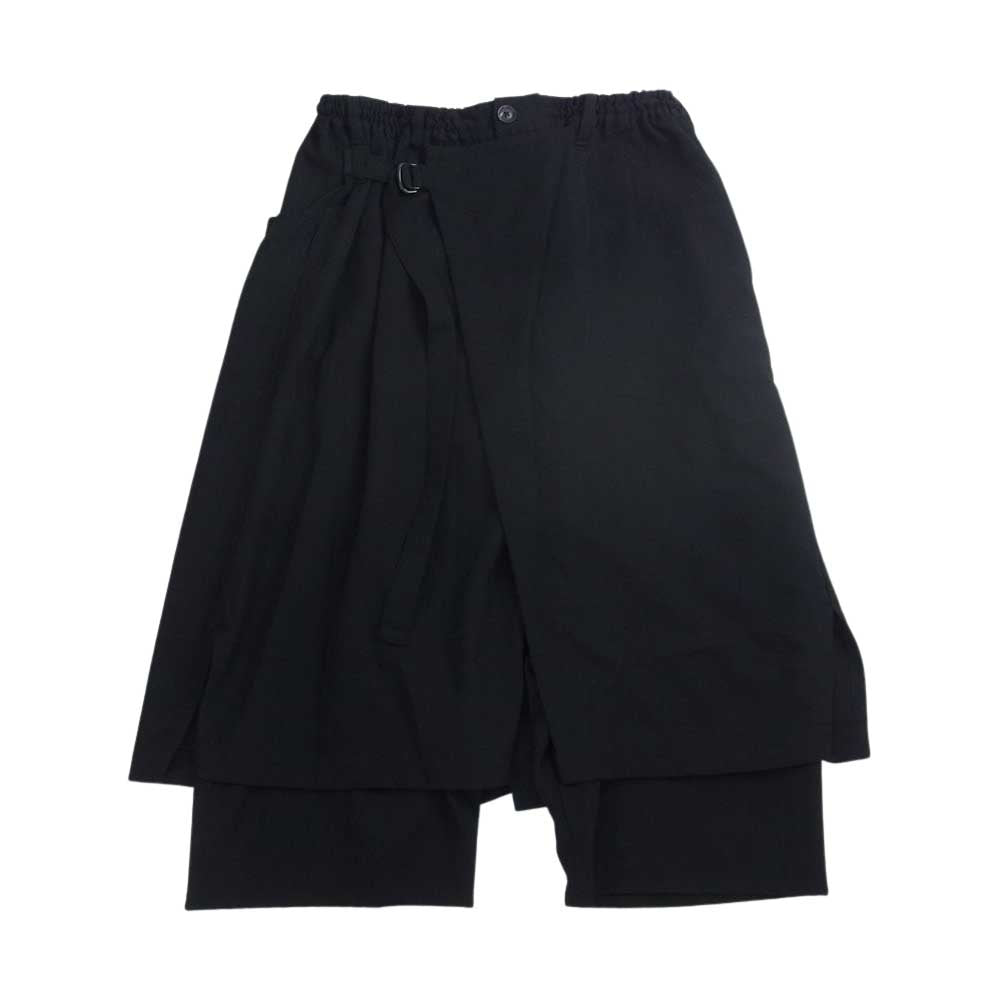 Yohji Yamamoto POUR HOMME ヨウジヤマモトプールオム 18SS HW-P41-100 ウールギャバ ラップ パンツ ブラック系 2【中古】