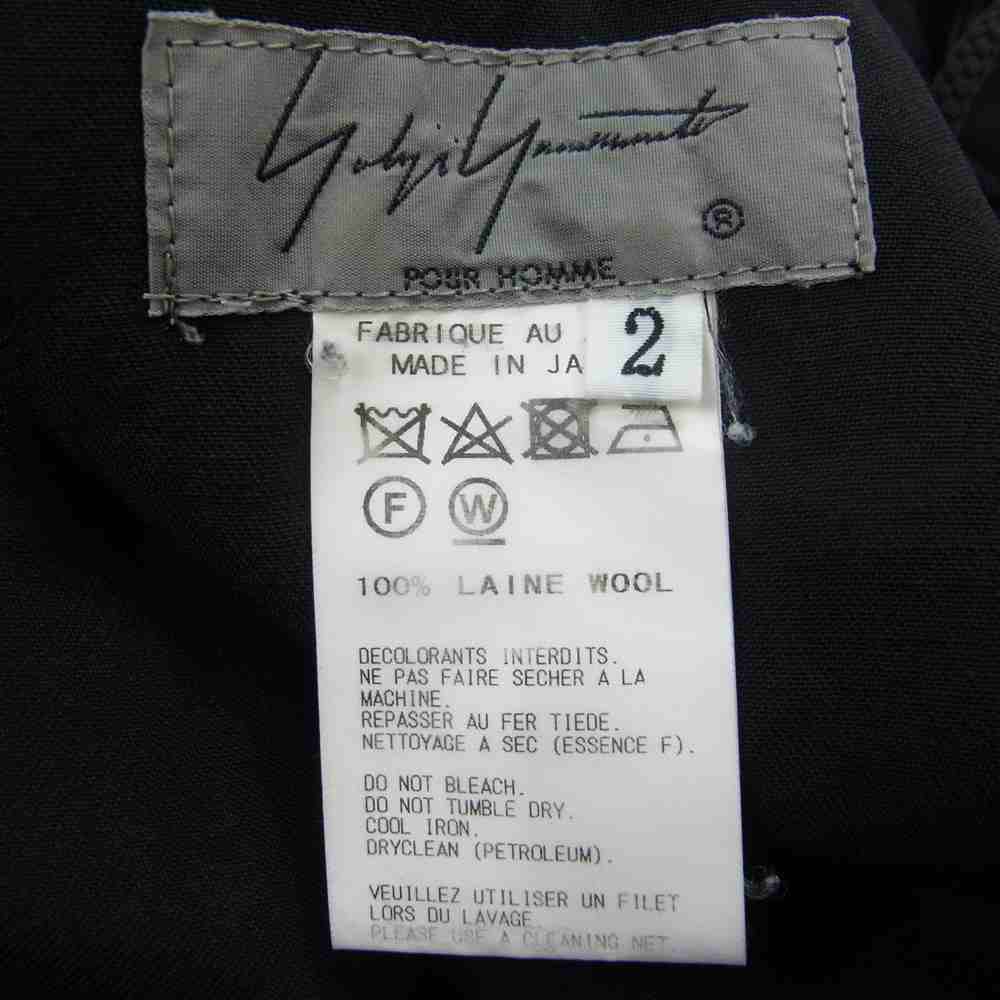 Yohji Yamamoto POUR HOMME ヨウジヤマモトプールオム 18SS HW-P41-100 ウールギャバ ラップ パンツ ブラック系 2【中古】