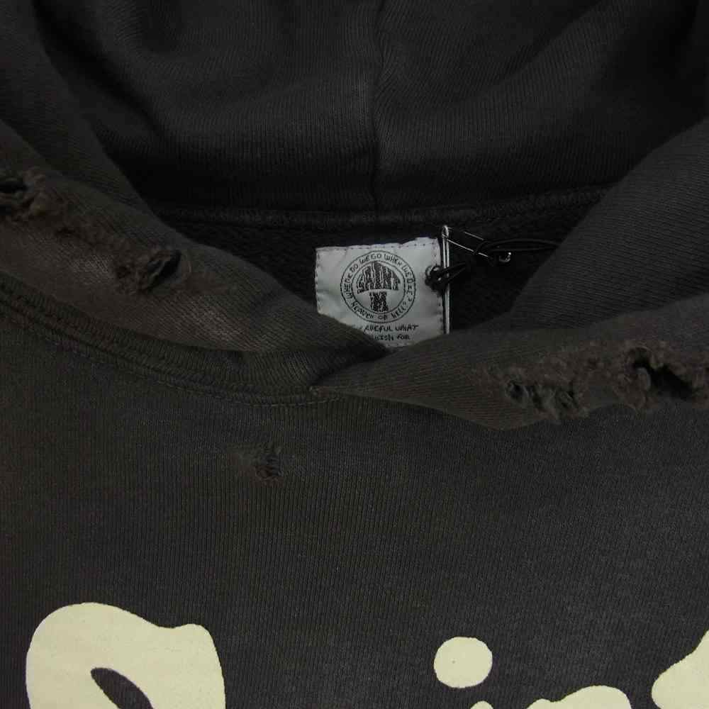 WIND AND SEA ウィンダンシー SM-A21-0000-066 × SAINT MXXXXXX セントマイケル HOODIE Saint and Sea プリント クラッシュ ユーズド 加工 プルオーバー パーカー XL【美品】【中古】