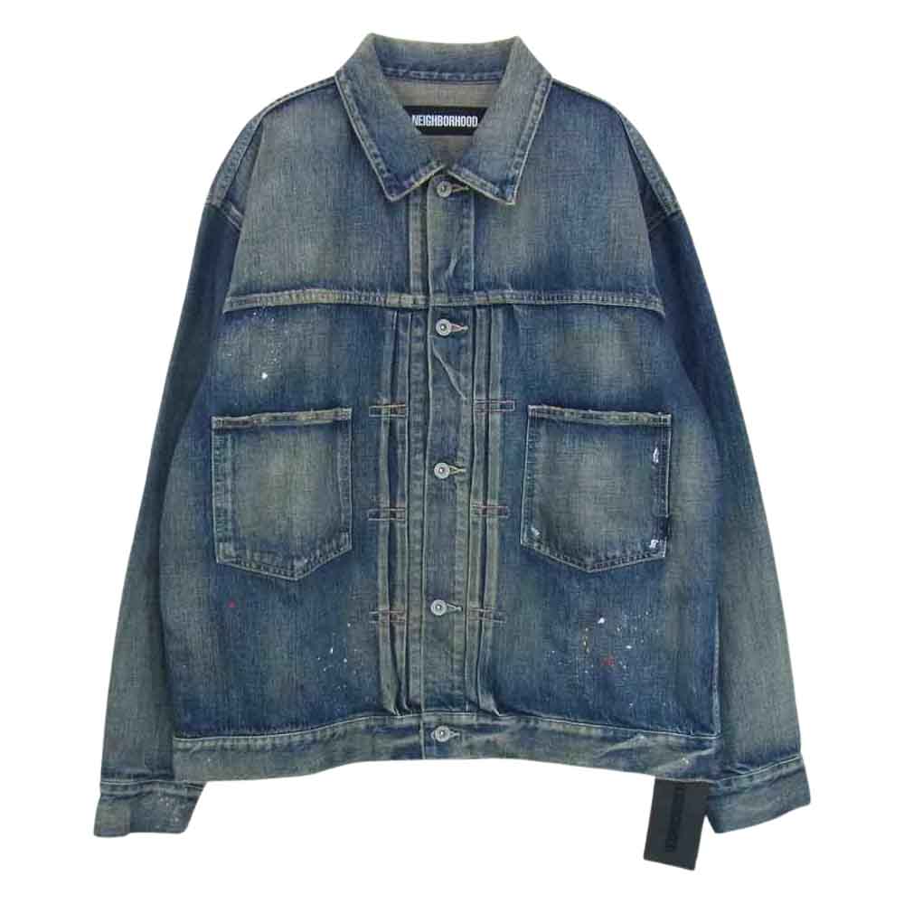 NEIGHBORHOOD ネイバーフッド 221XBNH-JKM01 SAVAGE TYPE-2 C-JK サベージ ペイント ユーズド 加工 2nd デニム ジャケット XL【中古】