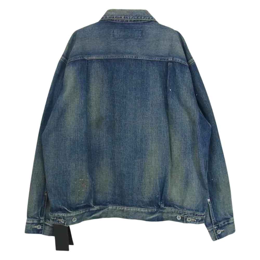 NEIGHBORHOOD ネイバーフッド 221XBNH-JKM01 SAVAGE TYPE-2 C-JK サベージ ペイント ユーズド 加工 2nd デニム ジャケット XL【中古】