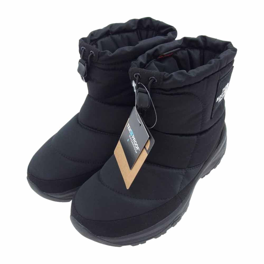 THE NORTH FACE ノースフェイス NF52076 Nuptse Bootie WP Logo Short ヌプシ ブーティ ウォータープルーフ ロゴ ショート ブーツ ブラック系 25cm【新古品】【未使用】【中古】