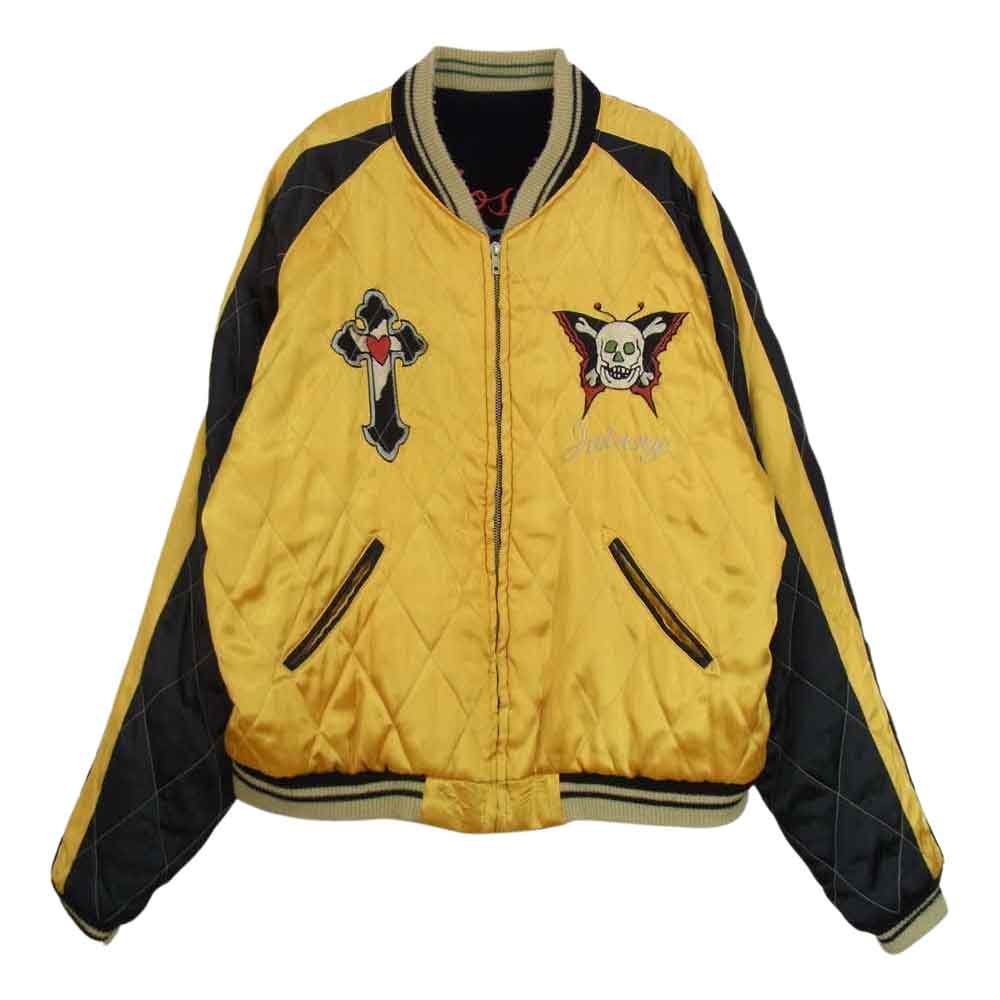 TAILOR TOYO テイラー東洋 TT11147 別珍 GREENLAND グリーンランド 富士山 龍 スカル リバーシブル スカジャン ブルゾン ジャケット ネイビー系 XL【中古】