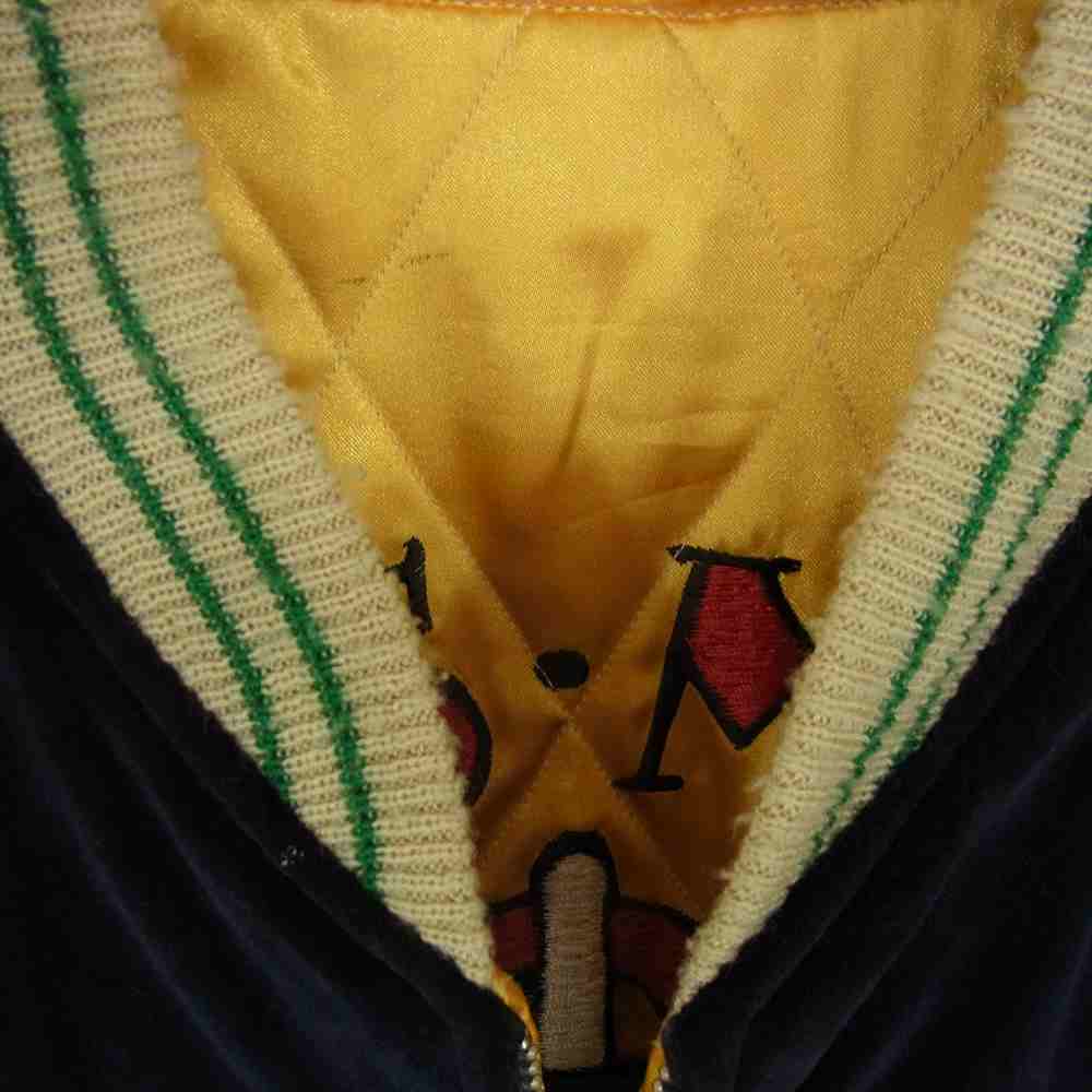 TAILOR TOYO テイラー東洋 TT11147 別珍 GREENLAND グリーンランド 富士山 龍 スカル リバーシブル スカジャン ブルゾン ジャケット ネイビー系 XL【中古】