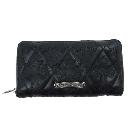 CHROME HEARTS クロムハーツ（原本無） REC F ZIP QUILTED キルティング セメタリー ジップ ウォレット ブラック系【中古】