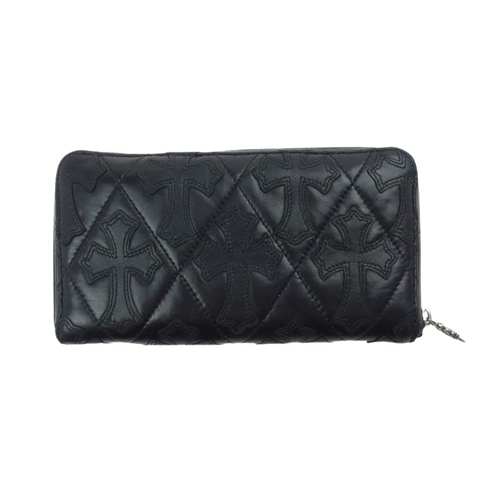 CHROME HEARTS クロムハーツ（原本無） REC F ZIP QUILTED キルティング セメタリー ジップ ウォレット ブラック系【中古】