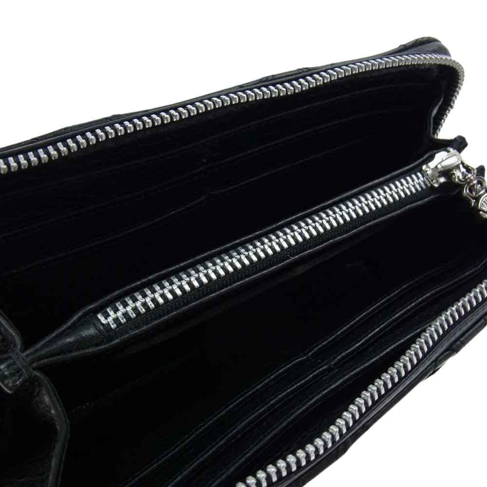 CHROME HEARTS クロムハーツ（原本無） REC F ZIP QUILTED キルティング セメタリー ジップ ウォレット ブラック系【中古】