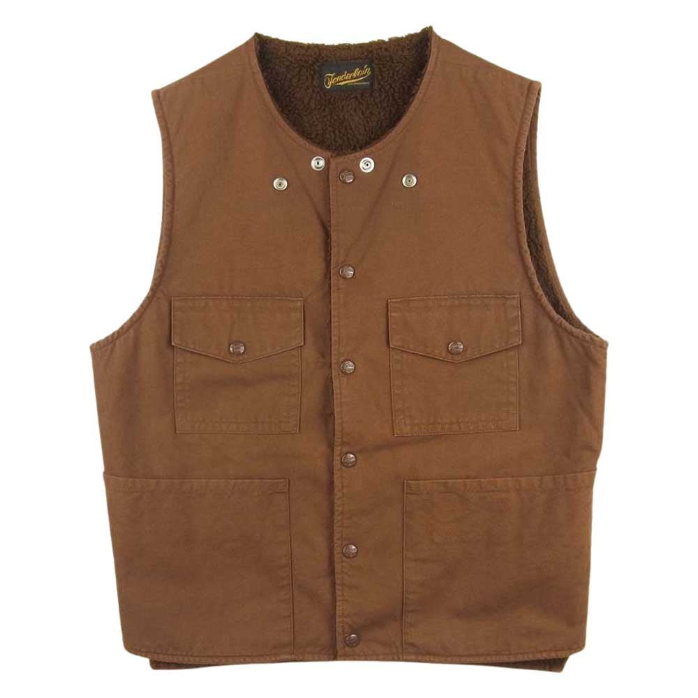 TENDERLOIN テンダーロイン T-DUCK VEST D ダック ワーク ベスト コットン 日本製 ブラウン系 M【中古】