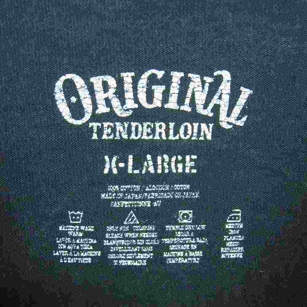 TENDERLOIN テンダーロイン TEE L/S ACID WASH XXX アシッド ウォッシュ 加工 ロゴ プリント 長袖 Tシャツ グレー系 XL【中古】