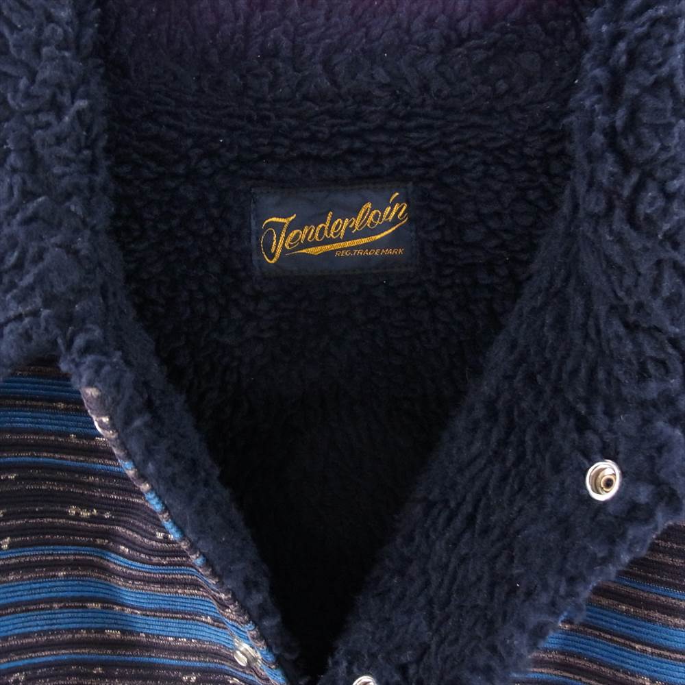 TENDERLOIN テンダーロイン T-CORDUROY BORDER JKT コーデュロイ ボーダー ボア ジャケット ネイビー系 M【中古】