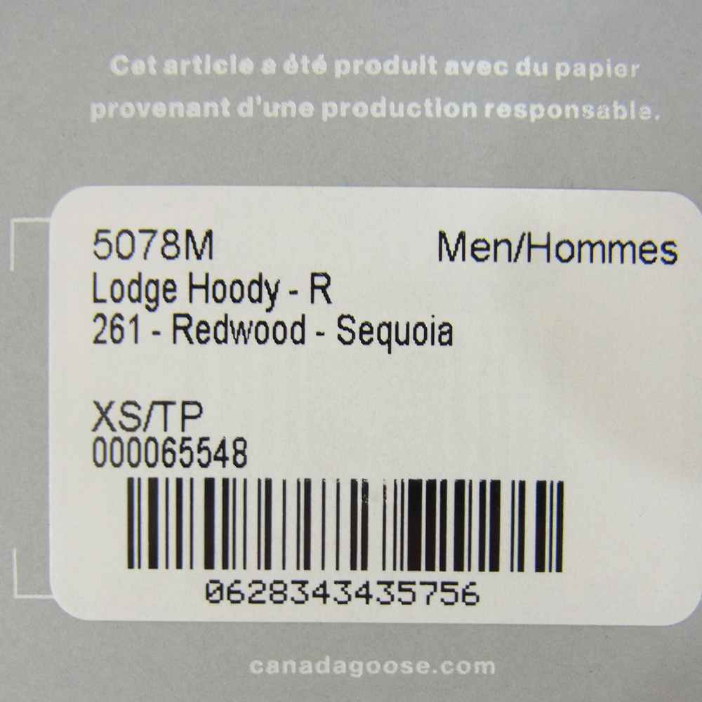 CANADA GOOSE カナダグース 5078M サザビーリーグ 国内正規品 LODGE HOODY ロッジフーディ レッド系 XS【新古品】【未使用】【中古】