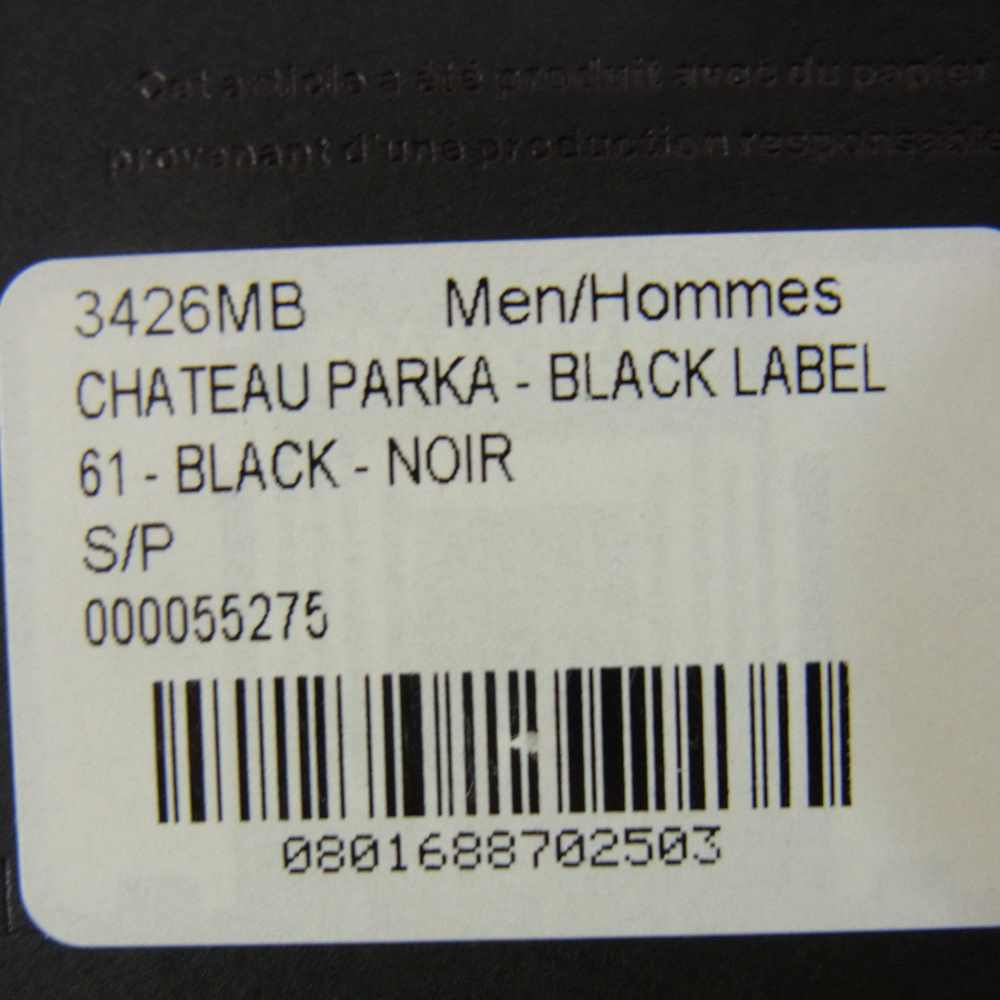CANADA GOOSE カナダグース 3426MB サザビーリーグ 国内正規品 BLACK LABEL CHATEAU PARKA WHITE ブラックレーベル シャトー パーカ ブラック ブラック系 SP【新古品】【未使用】【中古】