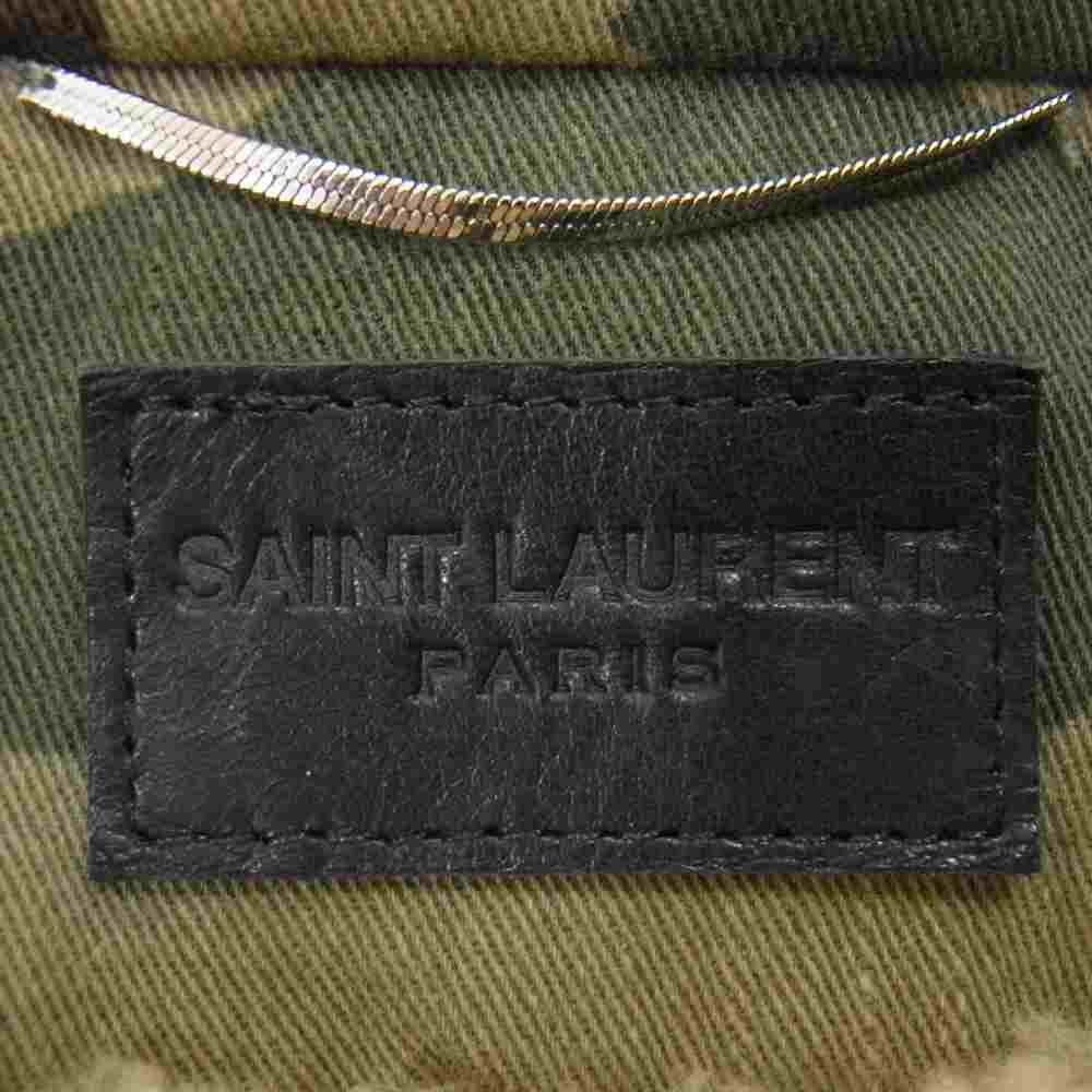 SAINT LAURENT サンローラン 19AW 585312 YZ863 国内正規品 カモ ダメージ加工 裏ムートン ミリタリー ジャケット  カーキ系 L【中古】