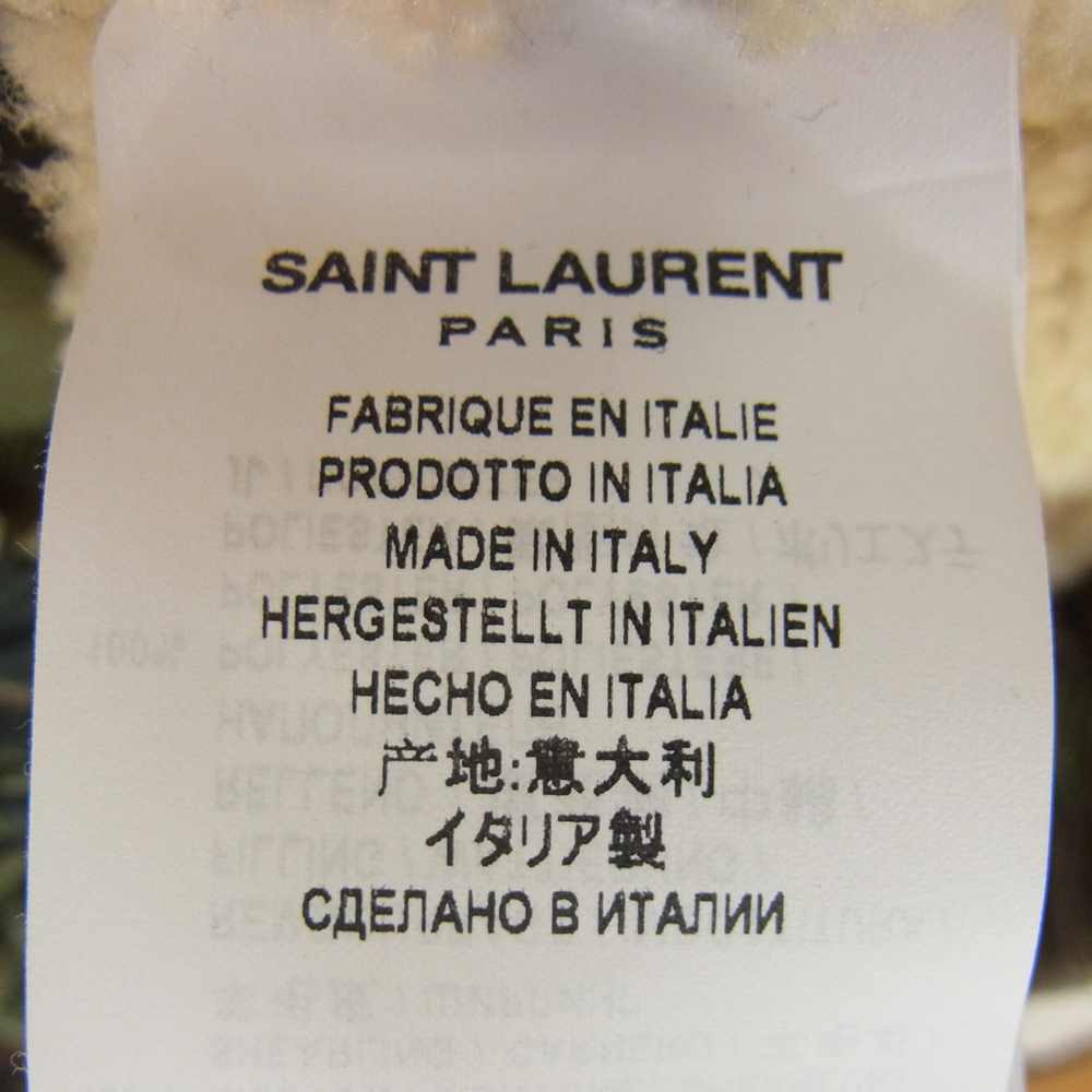 SAINT LAURENT サンローラン 19AW 585312 YZ863 国内正規品 カモ ダメージ加工 裏ムートン ミリタリー ジャケット  カーキ系 L【中古】