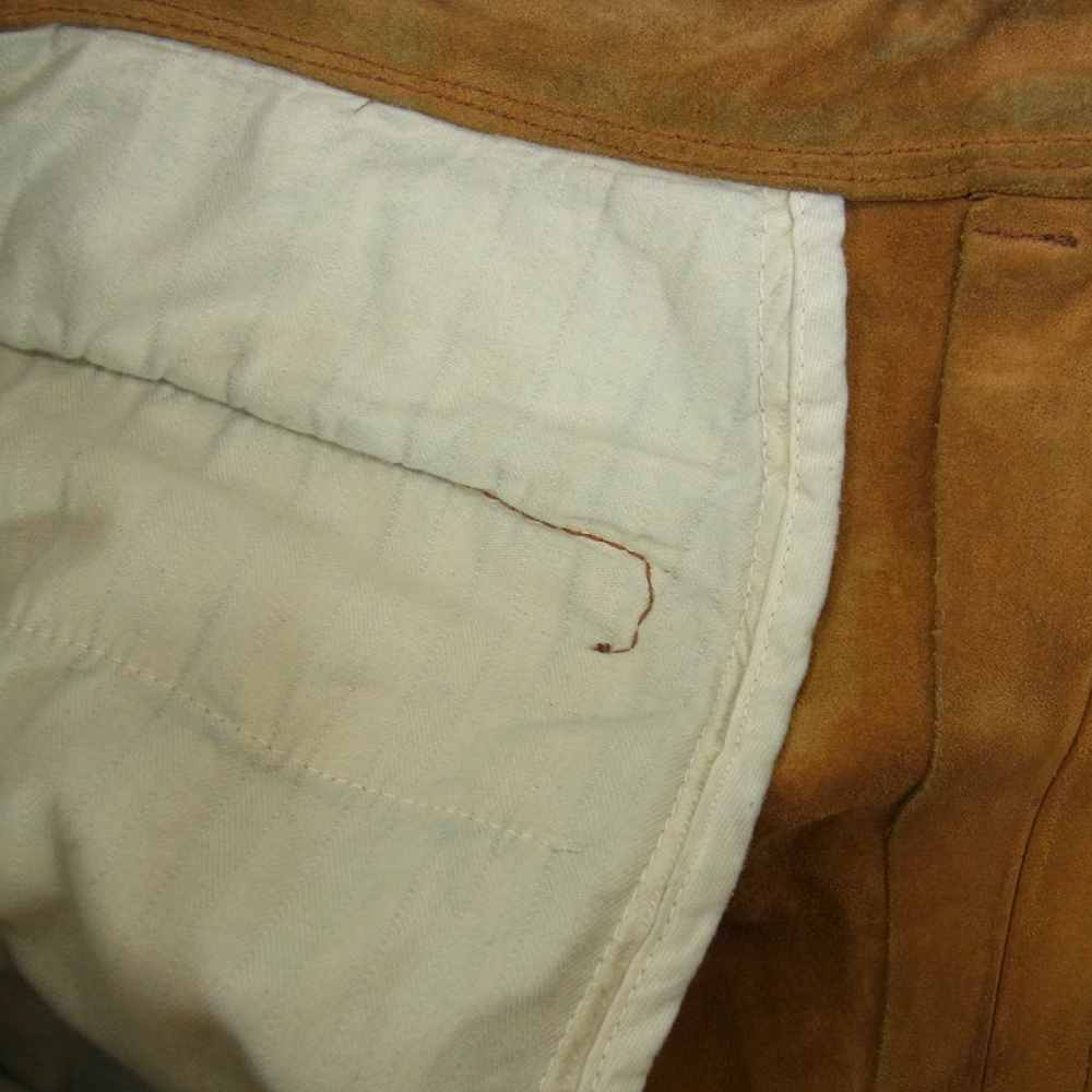 ISAMUKATAYAMA BACKLASH イサムカタヤマバックラッシュ 1827-01  イタリアン ヌバック スラックス スエード レザー パンツ カーキ系 XXL【中古】