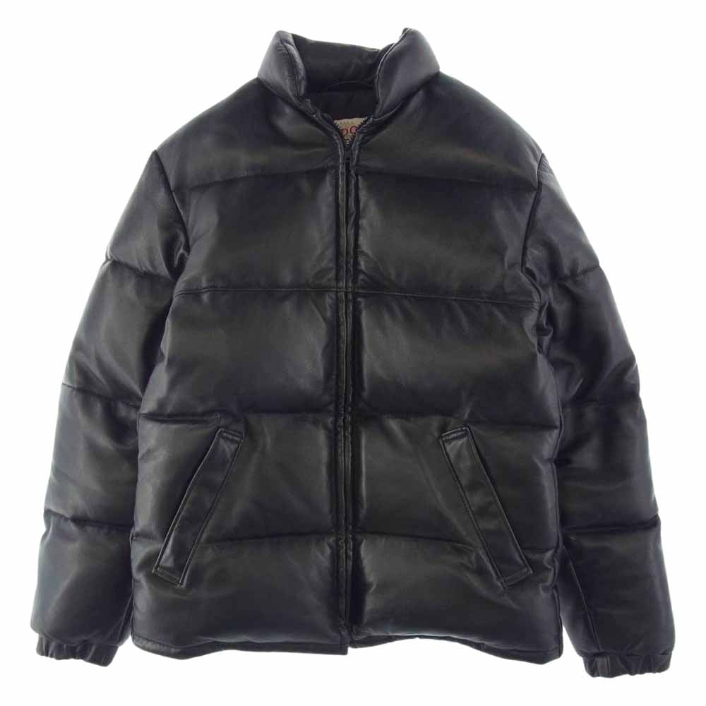 schott ショット 【訳有】 USA製 レザー ダウン ジャケット ブラック系 38【中古】