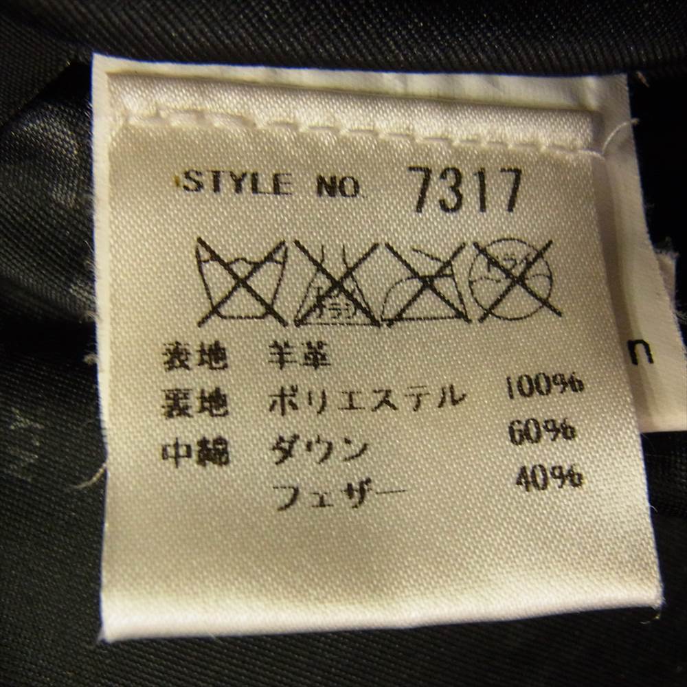 schott ショット 【訳有】 USA製 レザー ダウン ジャケット ブラック系 38【中古】