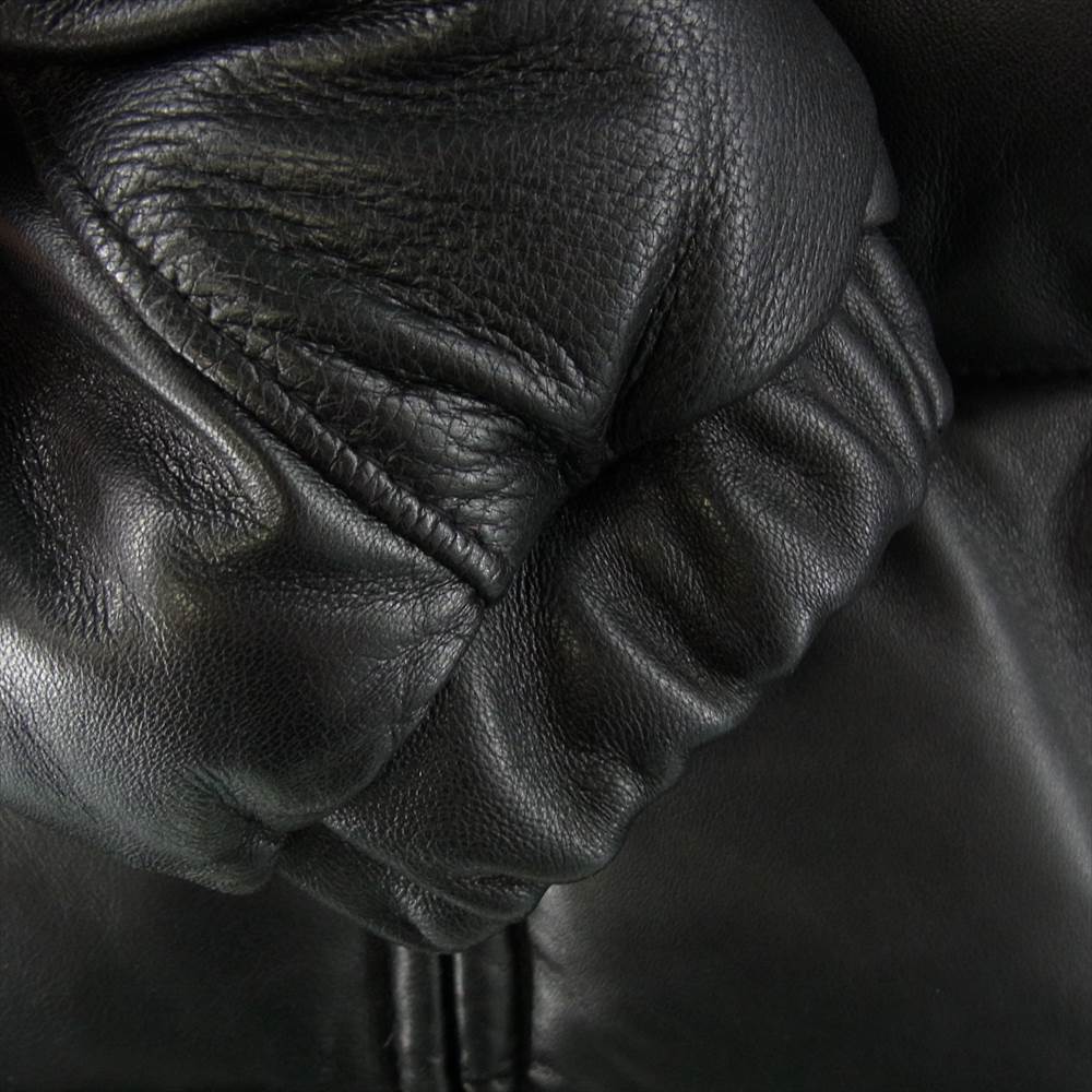 schott ショット 【訳有】 USA製 レザー ダウン ジャケット ブラック系